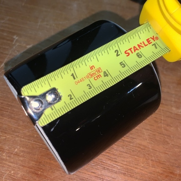 Set of 4 Black & White Ceramic Espresso Coffee Mugs Made in Thailand - Picture 7 of 9